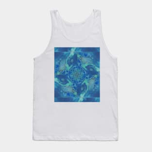 Flower of Peacock Blues Tank Top